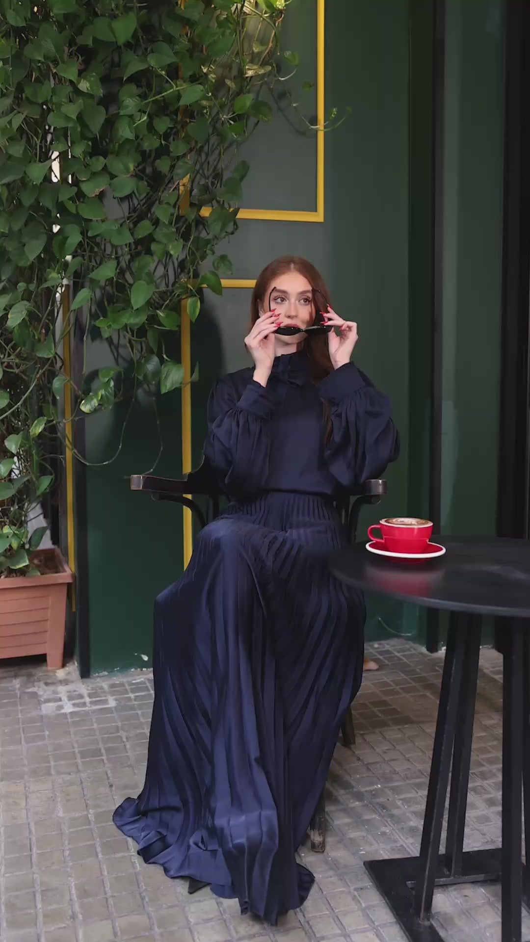 Navy Pleated Skirt – Day-to-Night Sophistication